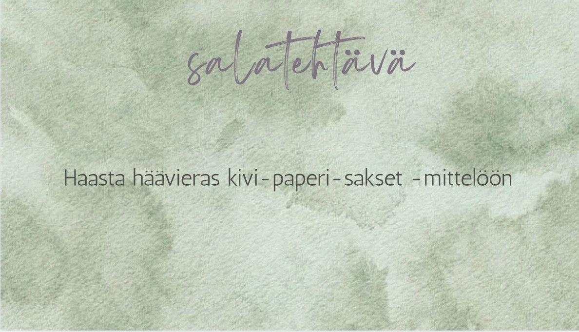 Salatehtäviä häihin 100 kpl
