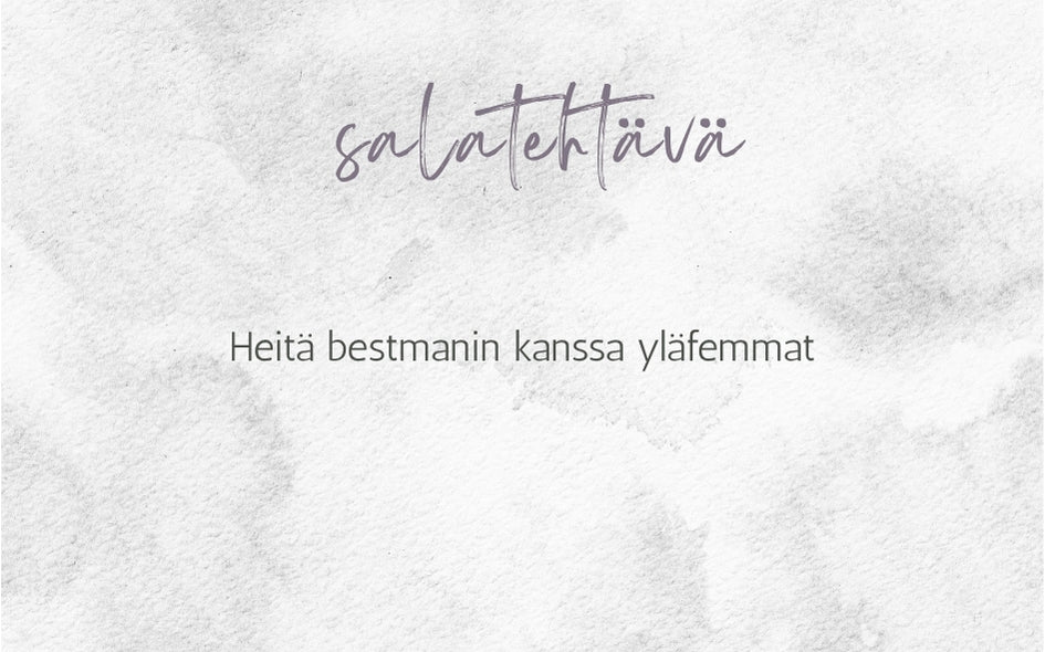 Salatehtäviä häihin 100 kpl
