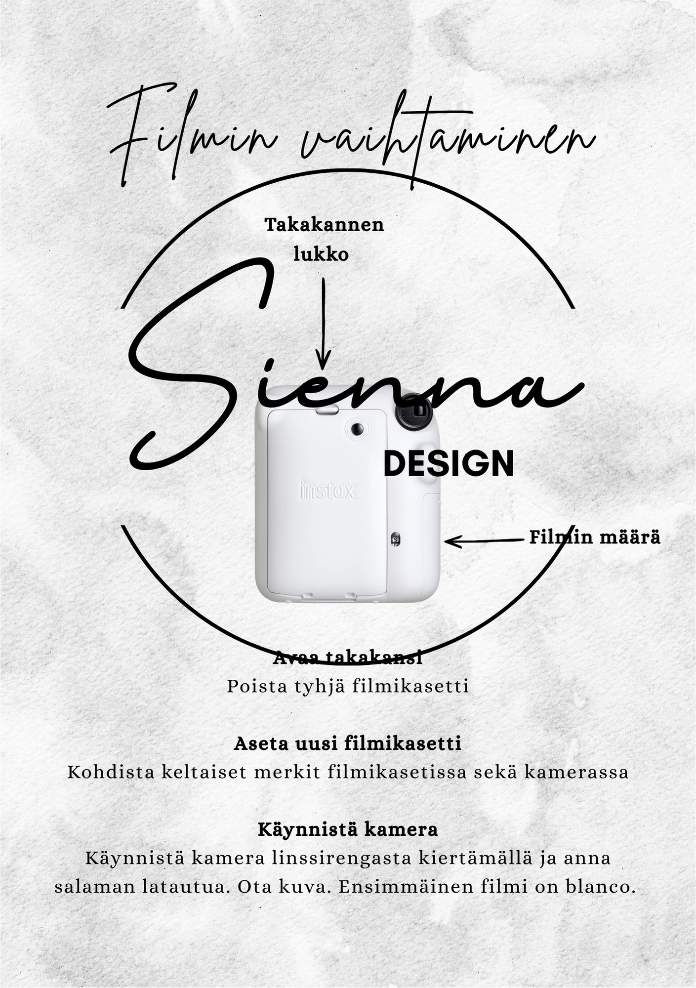 Polaroid-vieraskirja -ohjeet